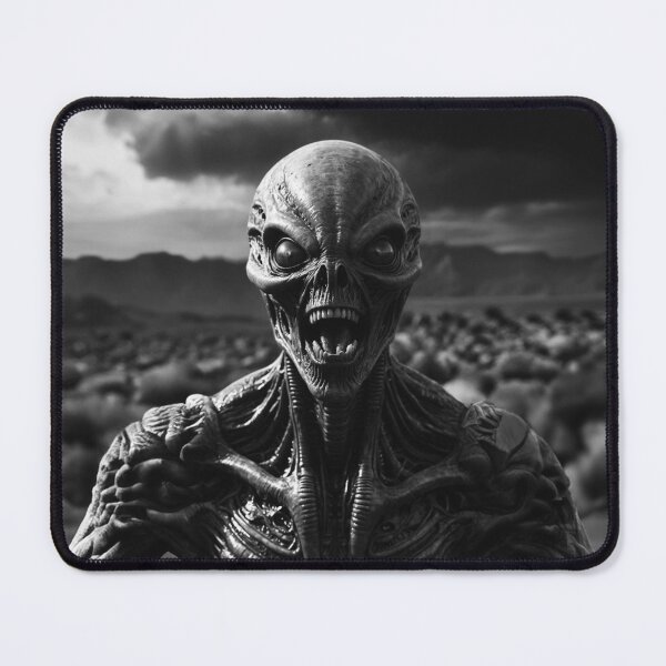 Item preview, Black And White Portrait Of Mad Alien designed and sold by SassyArtistry.