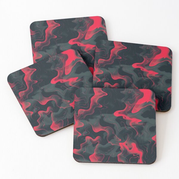 Item preview, Red Glowing Trippy Luminance Pattern Design Abstract Camouflage Fluid Shapes in Neon Colors designed and sold by Reichcorp.