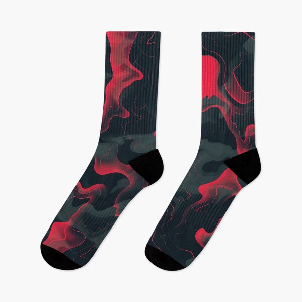 Item preview, Red Glowing Trippy Luminance Pattern Design Abstract Camouflage Fluid Shapes in Neon Colors designed and sold by Reichcorp.