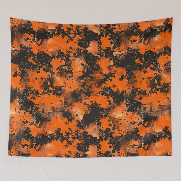 Item preview, Orange Glowing Trippy Luminance Pattern Design Abstract Camouflage Fluid Shapes in Neon Colors designed and sold by Reichcorp.