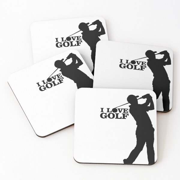 Item preview, I Love Golf Silhouette - Golfer with Crumpled Ball, Black and White designed and sold by ironpalette.