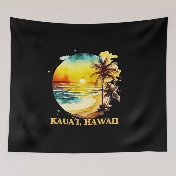 Item preview, Kaua'i, Hawaii - Known as the Garden Isle, it features lush rainforests, waterfalls, and the dramatic Na Pali Coast.  designed and sold by Sun Sand & Sea Art.