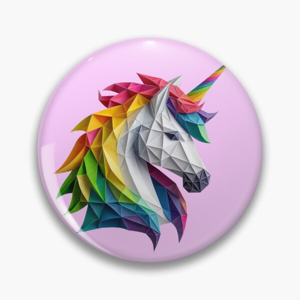Item preview, Origami multicolored unicorn head made of paper designed and sold by PlumeUniverse.