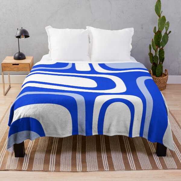 Item preview, Mid-Century Modern Palm Springs Abstract Pattern Royal Blue Light Blue and White designed and sold by kierkegaard.
