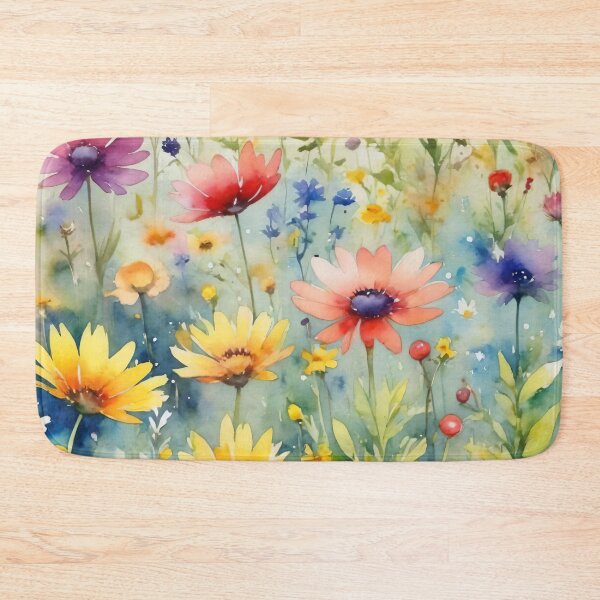 Item preview, colorful wild flower field water color designed and sold by yeekazar.