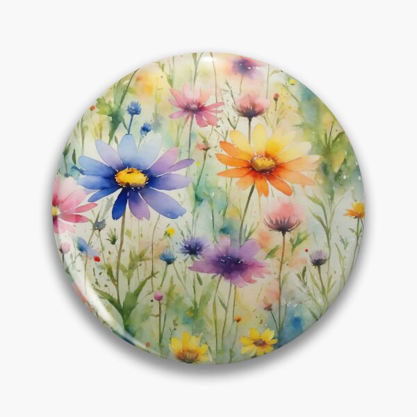 Artikelvorschau, bunte Wildblumenfeld-Wasserfarbe entworfen und verkauft von yeekazar.