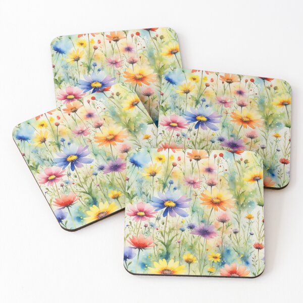 Item preview, colorful wild flower field water color designed and sold by yeekazar.
