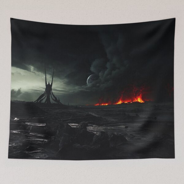 Item preview, Dark Horror Alien World On Flames designed and sold by SassyArtistry.