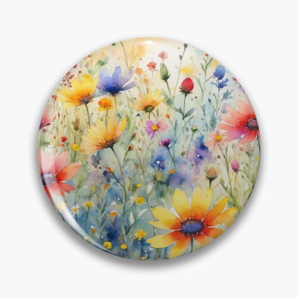 Artikelvorschau, bunte Wildblumenfeld-Wasserfarbe entworfen und verkauft von yeekazar.