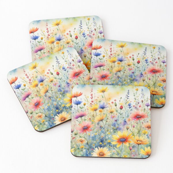 Item preview, colorful wild flower field water color designed and sold by yeekazar.