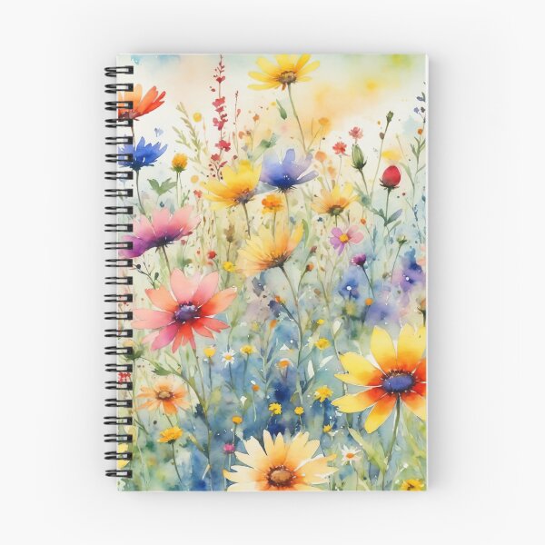 Item preview, colorful wild flower field water color designed and sold by yeekazar.