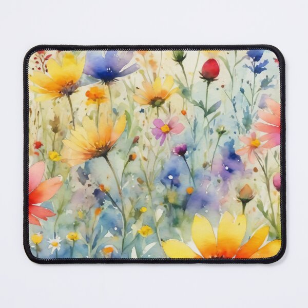 Item preview, colorful wild flower field water color designed and sold by yeekazar.