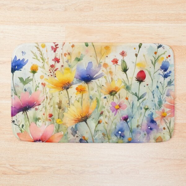 Item preview, colorful wild flower field water color designed and sold by yeekazar.