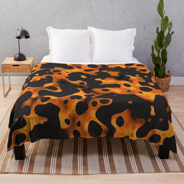 Item preview, Orange Glowing Trippy Luminance Pattern Design Abstract Camouflage Fluid Shapes in Neon Colors designed and sold by Reichcorp.