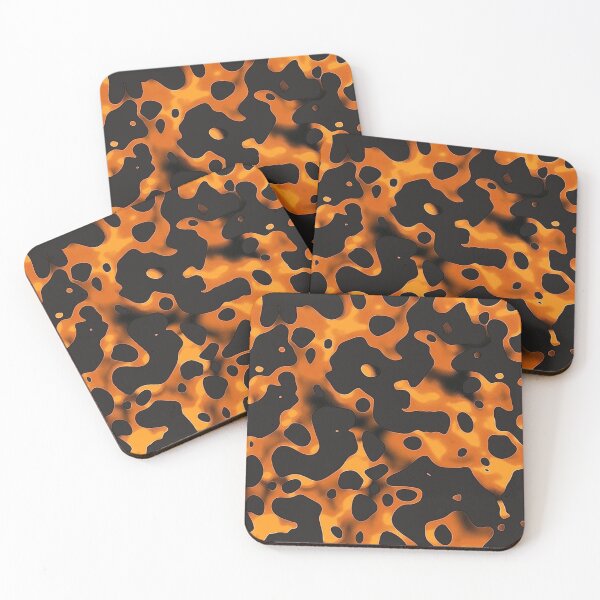 Item preview, Orange Glowing Trippy Luminance Pattern Design Abstract Camouflage Fluid Shapes in Neon Colors designed and sold by Reichcorp.