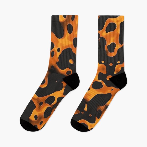 Item preview, Orange Glowing Trippy Luminance Pattern Design Abstract Camouflage Fluid Shapes in Neon Colors designed and sold by Reichcorp.