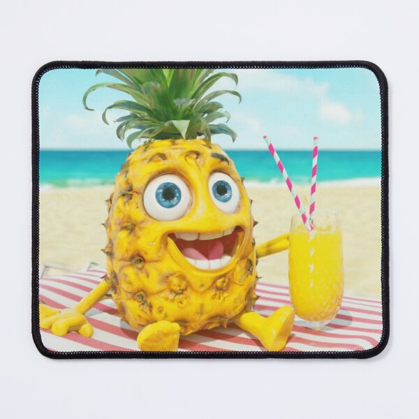 Item preview, Funny Pineapple Lying On The Beach On A Lounger And Holding A Lemonade designed and sold by M R Design.