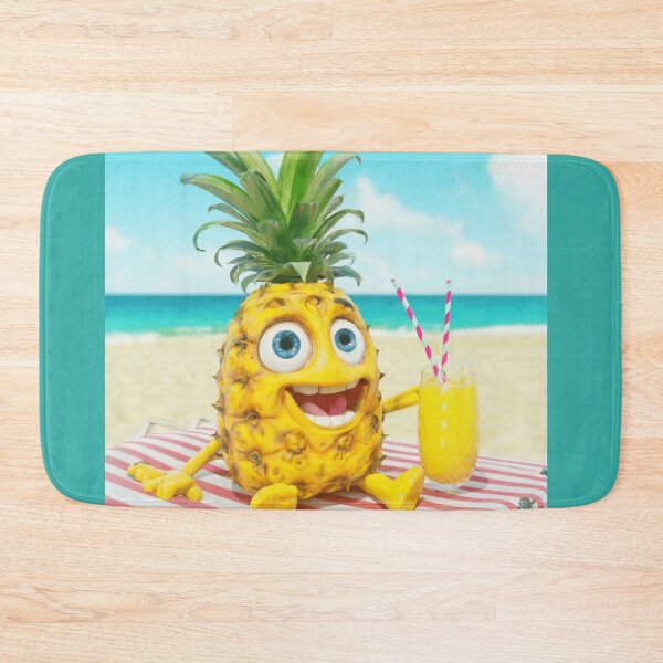 Item preview, Funny Pineapple Lying On The Beach On A Lounger And Holding A Lemonade designed and sold by M R Design.