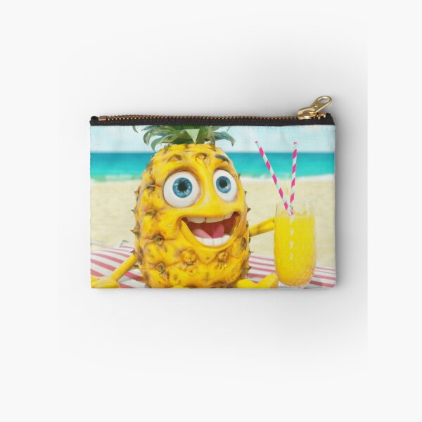 Item preview, Funny Pineapple Lying On The Beach On A Lounger And Holding A Lemonade designed and sold by M R Design.