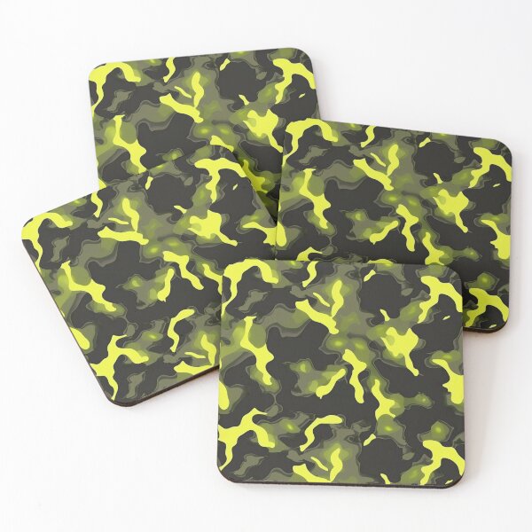 Item preview, Yellow Glowing Trippy Luminance Pattern Design Abstract Camouflage Fluid Shapes in Neon Colors designed and sold by Reichcorp.