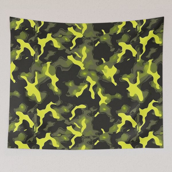 Item preview, Yellow Glowing Trippy Luminance Pattern Design Abstract Camouflage Fluid Shapes in Neon Colors designed and sold by Reichcorp.