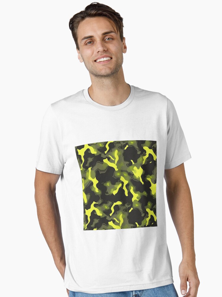 Yellow Glowing Trippy Luminance Pattern Design Abstract Camouflage