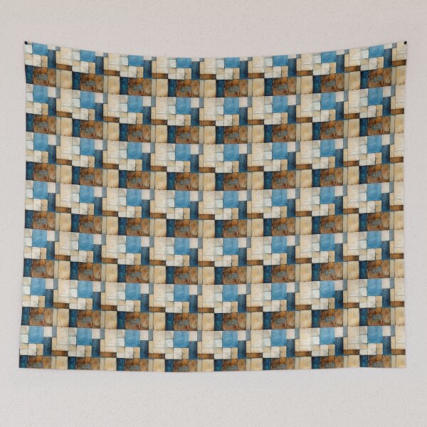 Item preview, Turquoise Blue Pattern Abstract Palette Art  designed and sold by acrylicartp.