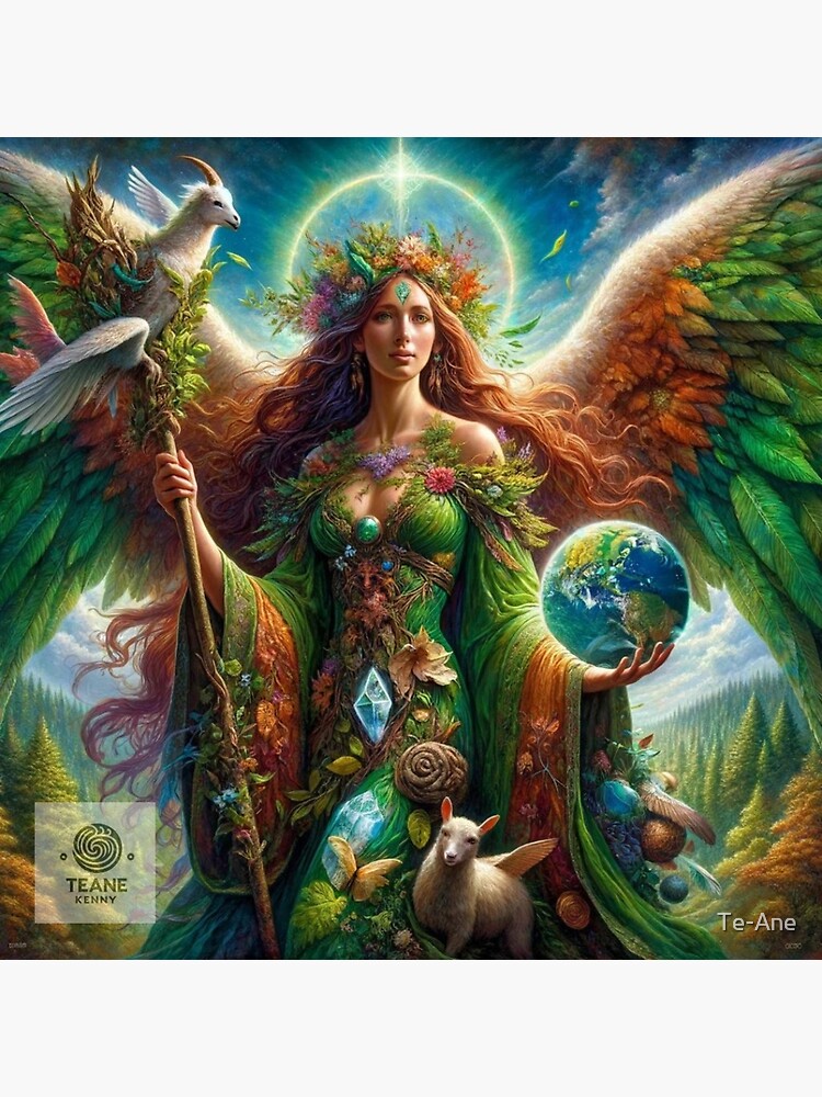 Ariel, Archangel of Natura 1枚 Archangel Ariel - Guardian of Animals - Ceramic Tile-lisa Azzano