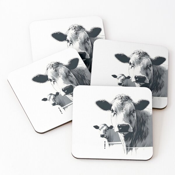 Item preview, Cows, Minimalist Animal Art designed and sold by Art-Babble.
