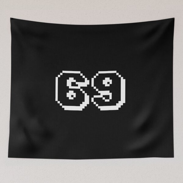 Item preview, 69, sixty-nine, white, retro video game, 1 up! designed and sold by Numbers-Art.