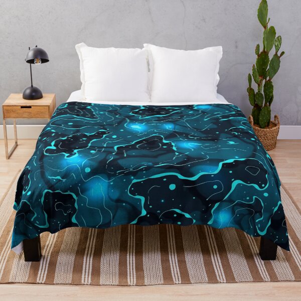 Item preview, Blue Glowing Trippy Luminance Pattern Design Abstract Camouflage Fluid Shapes in Neon Colors designed and sold by Reichcorp.