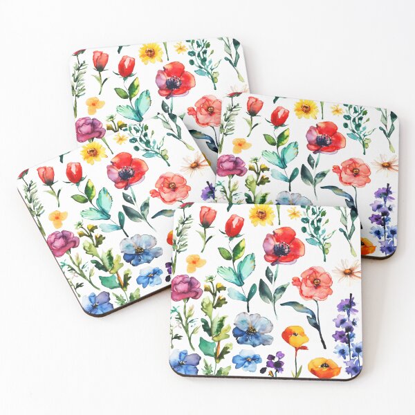 Item preview, watercolor of floral pattern  designed and sold by soulfulpalette.
