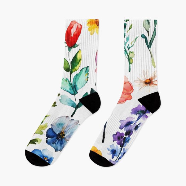 Item preview, watercolor of floral pattern  designed and sold by soulfulpalette.
