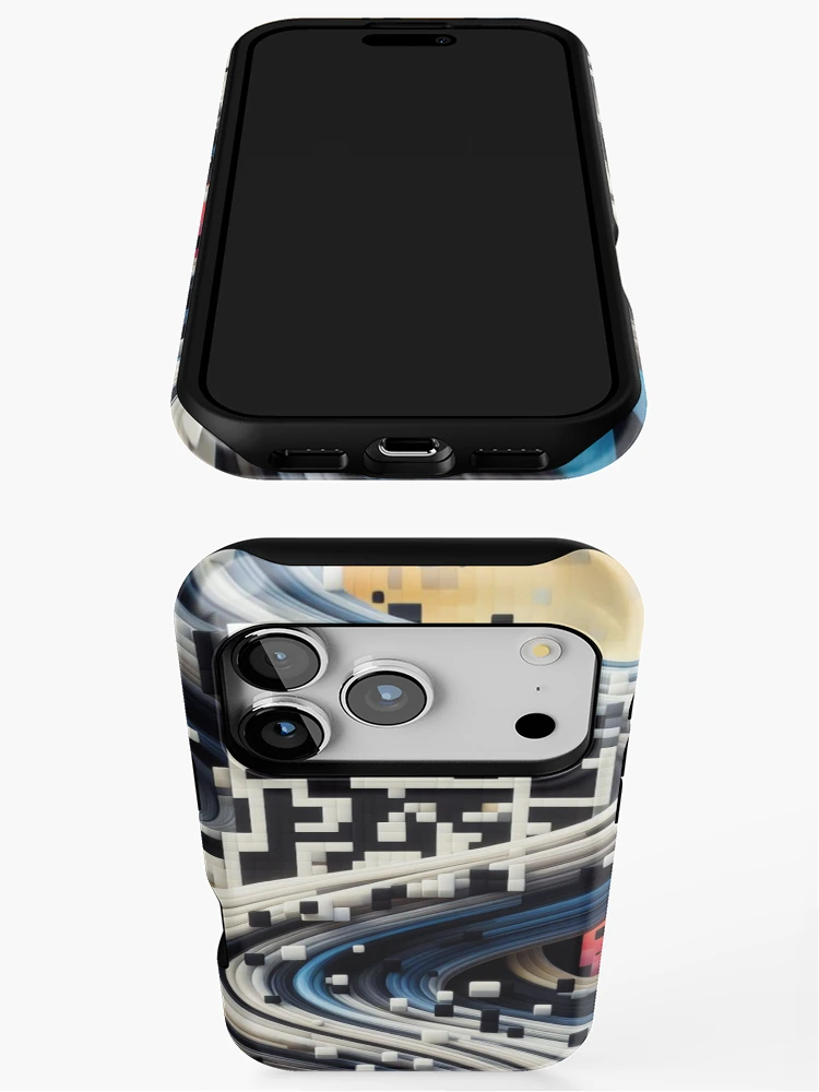 Thumbnail 3 of 4, iPhone Case, CodeCanvas: QR Pattern Symphony designed and sold by Rui Fernandes.
