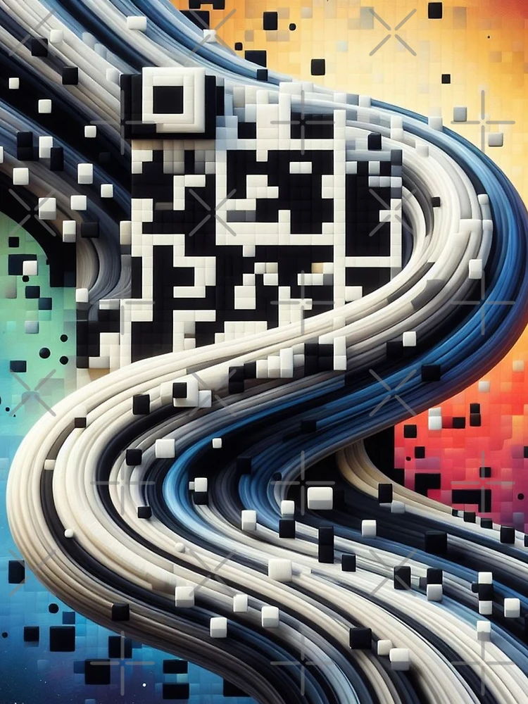 Thumbnail 3 of 3, Scarf, CodeCanvas: QR Pattern Symphony designed and sold by Rui Fernandes.