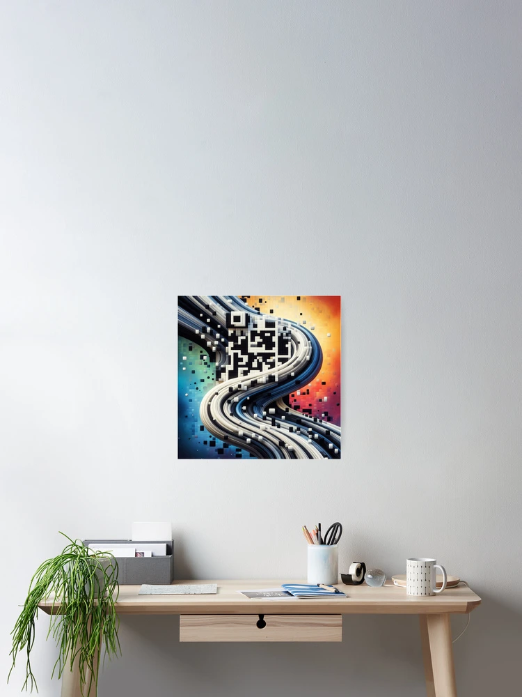 Thumbnail 2 of 3, Poster, CodeCanvas: QR Pattern Symphony designed and sold by Rui Fernandes.