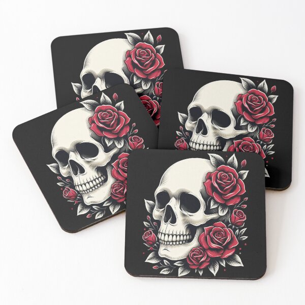 Item preview, Red Roses Skull designed and sold by Topmaxdesign.