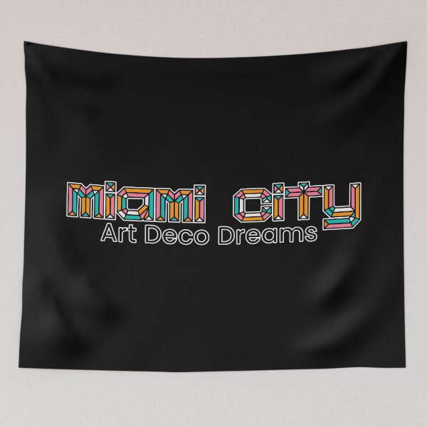 Item preview, Miami City in Art Deco Style - Black Typography designed and sold by patriotwardrobe.