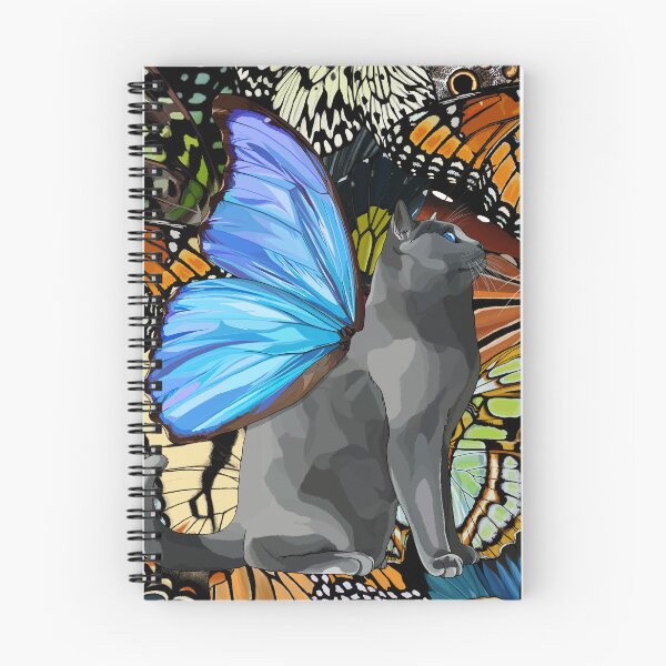 Item preview, Blue Morpho Butterfly Cat on Butterfly Wing Collage designed and sold by Carleah Unique.