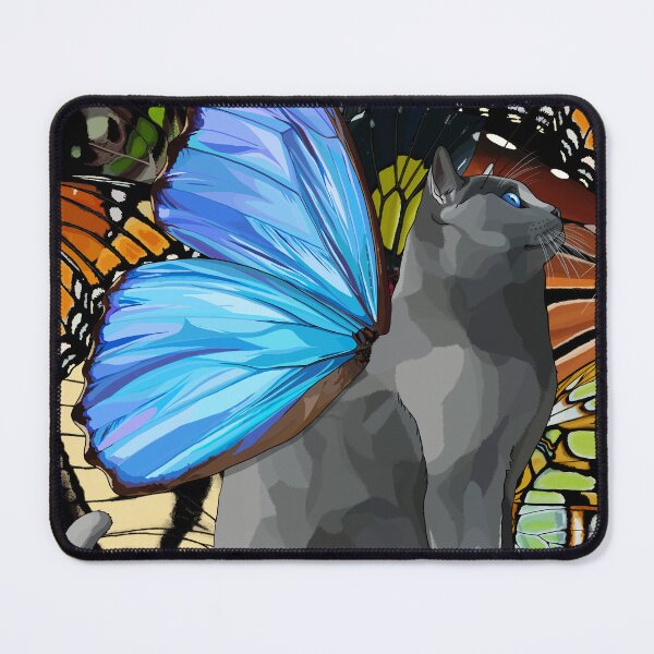 Item preview, Blue Morpho Butterfly Cat on Butterfly Wing Collage designed and sold by Carleah Unique.