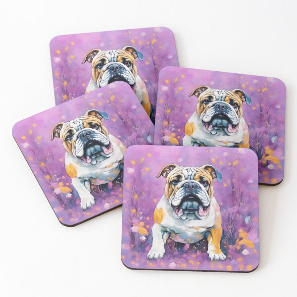 Item preview, A dog of the Bulldog breed among exotic flowers. designed and sold by Natalia-Vlad.