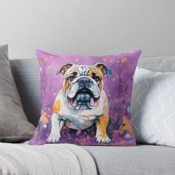 Item preview, A dog of the Bulldog breed among exotic flowers. designed and sold by Natalia-Vlad.