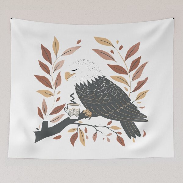 Item preview, Relaxed Bald Eagle Drinking Coffee designed and sold by CamGO.