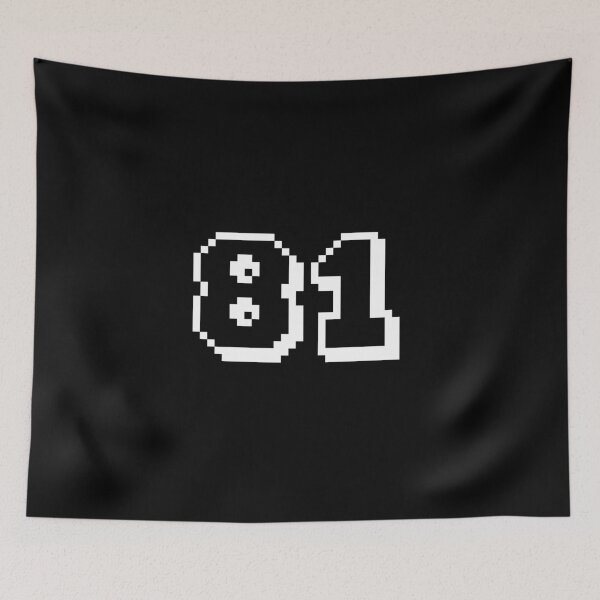 Item preview, 81, eighty-one, white, retro video game, 1 up! designed and sold by Numbers-Art.