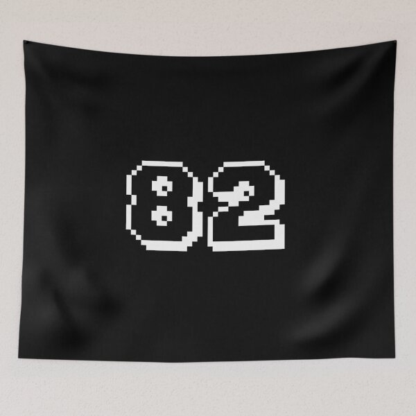 Item preview, 82, eighty-two, white, retro video game, 1 up! designed and sold by Numbers-Art.