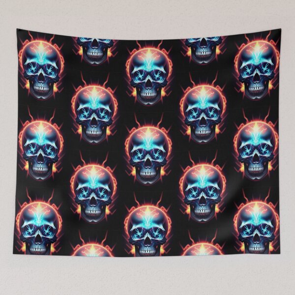 Item preview, Vintage Abstract Electrified Skull Art designed and sold by TheDarkWardrobe.