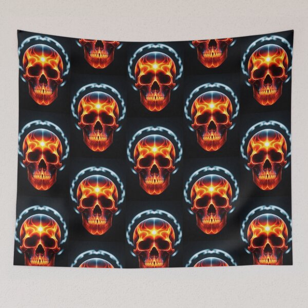 Item preview, Vintage Abstract Electrified Skull Art designed and sold by TheDarkWardrobe.