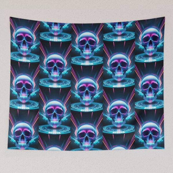 Item preview, Vintage Abstract Electrified Skull Art designed and sold by TheDarkWardrobe.