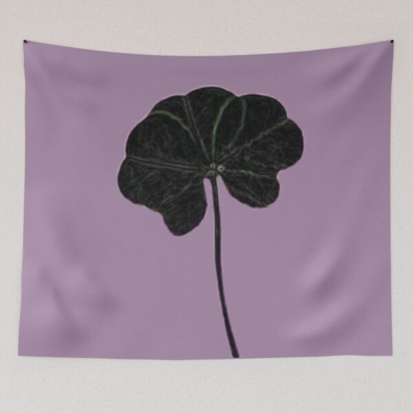 Item preview, Lavender Black Minimalist Real Five Leaf Clover designed and sold by kattakitty.