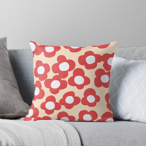 Item preview, 80's Retro Scandinavian Red Flowers designed and sold by Deutschic.